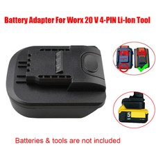 Battery Adapter Tool For Dewalt 20V MAX Li-ion to WORX 20V 4-PIN Li-Ion Battery