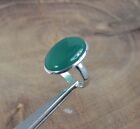 925 Solid Sterling Silver Green Onyx Ring-9 Us T296