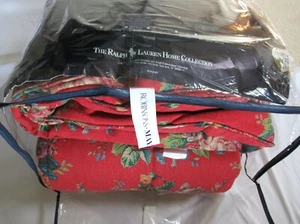 Ralph Lauren AYLESBURY King Edredón Colcha Tejido Rojo Floral NUEVO - Imagen 1 de 8