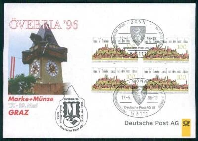 GERMANY EXHIBITION-COVER 1996 AUSTRIA GRAZ ARCHITECTURE TOWER CLOCK /m3169 - Image 1 of 2