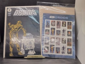 STAR WAR postfrischer Bogen mit 20 Briefmarken und Dark Horse Comic #1 DROIDS - Bild 1 von 13