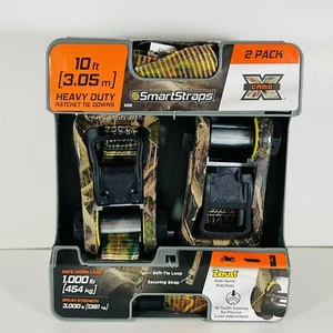 Ratchet Tie Down Straps Camo SmartStraps 2 Pack 1-1/4 " in x 10 ' ft 1000LB - Picture 1 of 11
