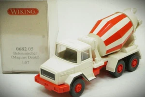 Ho 1:87 WIKING 0682 05 Magirus Deutz Betoniera IN Bianco/Rosso IN Conf. Orig. - Foto 1 di 7