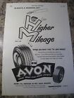 HIGHER MILEAGE AVON HM TYRES RACE BRED FOR YOUR SAFETY 1961 ADVERT A4 FILE 28
