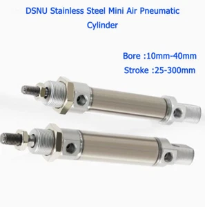 DSNU Stainless Steel Mini Air Pneumatic Cylinder Bore 10mm-40mm Stroke 25-300mm - Picture 1 of 14