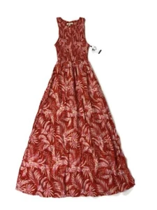 RIP CURL DAYDRIFT Maxi Dress In Red Pink Fern Viscose Women’s Size XS - Picture 1 of 10