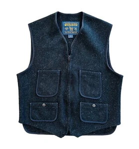VTG 90s WOOLRICH Men’s Medium Wool Mackinaw Buckle Back Full Zip Vest Jacket USA - Bild 1 von 10