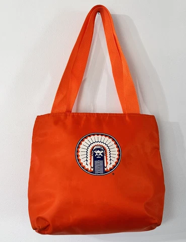 Vintage University of Illinois CHIEF Insulated Orange Zip Tote Bag 10x15x4 Cover