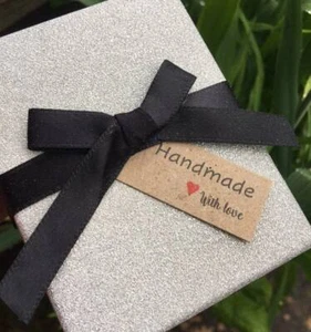 50 x Personalised Handmade with Love Home made Hancrafted Thankyou Tags, Lables - Picture 1 of 2