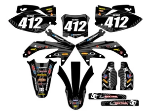 2008 CRF 450 R MAYHEM Black Senge Graphics Kit Compatible with Honda - Picture 1 of 10