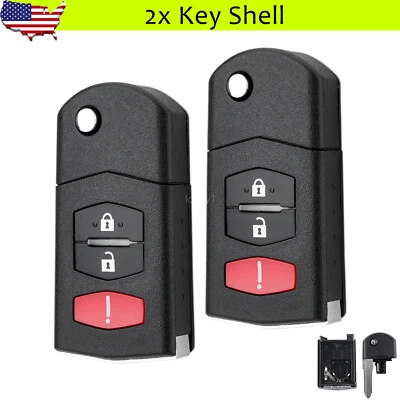 2 For Mazda 5 CX-7 CX-9 2007 2008 2009 2010 2011 2012 Remote Key Fob Shell Case - Image 1 of 4