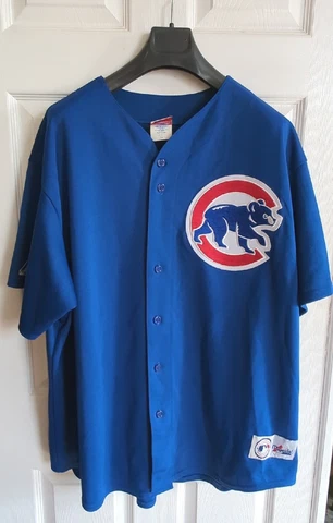 VTG Chicago Cubs Majestic Stitched Mesh Jersey XXL Blue Sammy Sosa Made in USA Cover