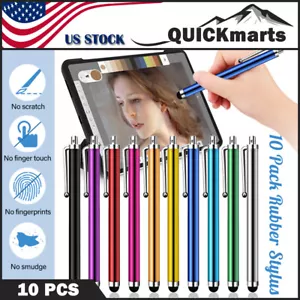 10 Pcs Metal Touch Screen Stylus Pen For Tablet iPhone Samsung Phone Universal - Picture 1 of 7