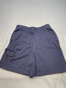 Karen Scott Pleated Shorts Adult 10 Blue Cotton - Picture 1 of 18