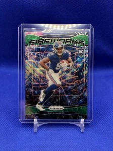 2024 Panini Prizm Malik Nabers Green WAVE Fireworks Rookie RC Giants 21 💎RARE🔥 - Picture 1 of 2