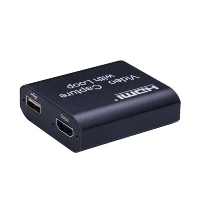Black 4K HDMI Video Capture Card HDMI to USB 2.0 Video Capture with Loop Out - Image 1 of 4