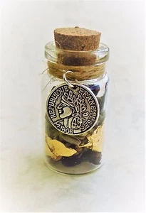 Witch Bottle Battery spell Kit for Wealth & Money Magical Herb Spell Gold Leaf - Picture 1 of 1