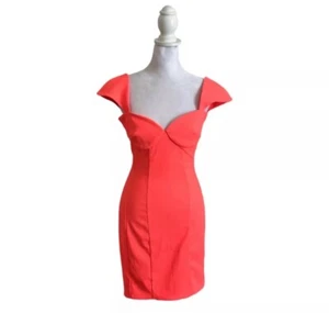Torn by Ronny Kobo Womens Luxury Designer Bodycon Pink Zip Dress Formal US XS - Picture 1 of 11