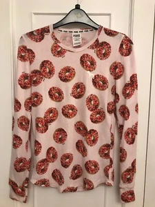 Pink Victoria Secret Lady XS, Girls 165, Shirt Jumper Sweat Doughnuts model - Picture 1 of 5