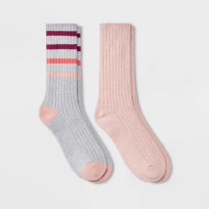 Calze girocollo donna 2 pezzi multi righe a costine super morbide - Universal Thread™ Heath - Foto 1 di 1