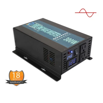 Power Inverter 300W Pure Sine Wave 48V DC to AC 120V Converter Truck Camp RV Car - Image 1 of 4
