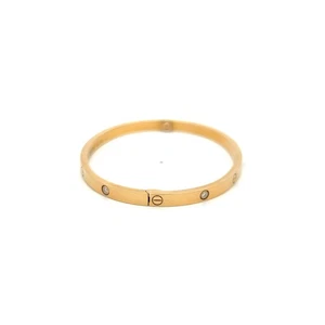 Cartier 0.15 Carat Round Diamond 18K Yellow Gold Love Bracelet with Cert Size 16 - Picture 1 of 10