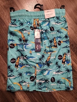 Corona Extra Mens Hawaiian Board Shorts/Swim Trunks W/Pocket Sz 3XL Tropical - Image 1 of 4