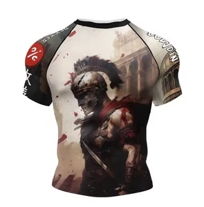 Gladiator Jiu Jitsu MMA Rash Guard Kompressionsshirt | Grappling Dry Fit Größe S - Bild 1 von 2
