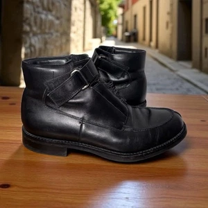 Botines Prada con correa con cordones para hombre, 9,5 Reino Unido, 10,5 EE. UU., negros, Italia, #1647 - Imagen 1 de 20