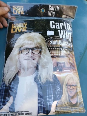 Fiesta Guy SNL Garth Algar Disfraz Peluca y Gafas Wayne World Halloween Foto 1 de 3