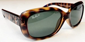 Ray-Ban Polarised Sunglasses JACKIE OHH RB4101 710 Green Lens on Havana -BNIB! - Picture 1 of 12