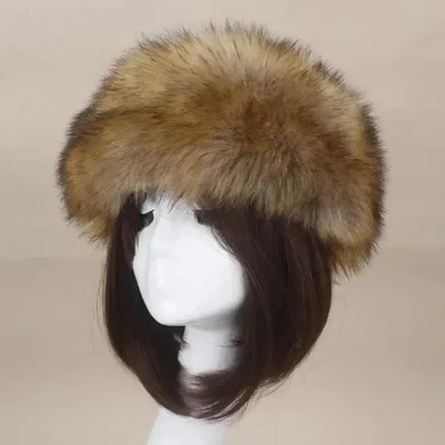 Womens Faux Fur Hat Russian Winter Warmer Ear Cap Ushanka Cossack Ski Black - Image 1 of 4