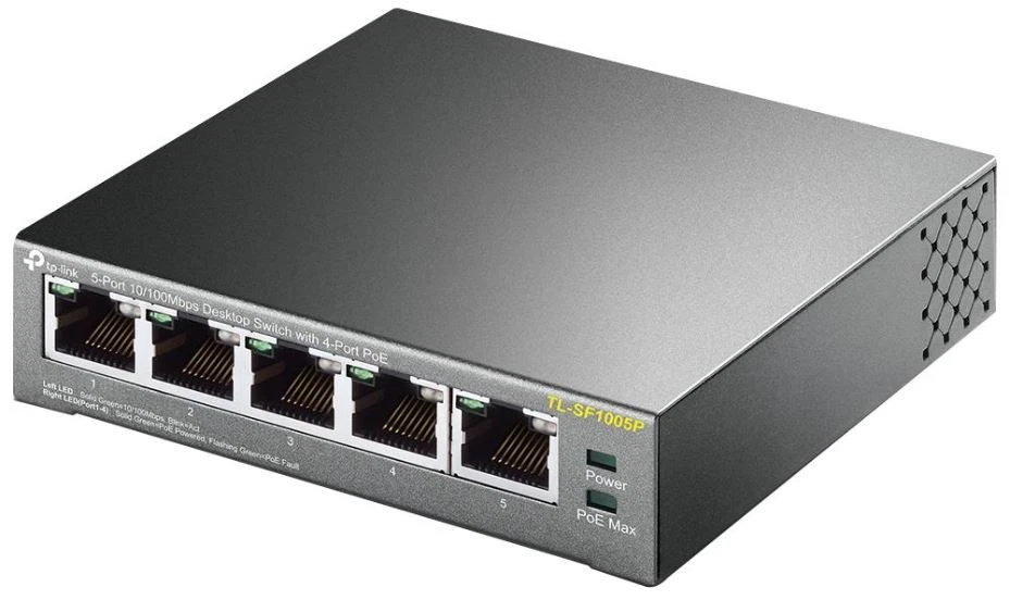 TP-LINK - 5 Port Fast Ethernet Desktop Switch with 4 Port PoE - Image 1 of 1