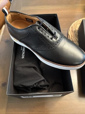 NEW! Allen Edmonds Straits Saddle Golf Shoe Leather Vibram Sole Black Men 10 D - Image 1 of 4