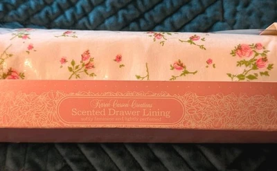 Forro de cajón vintage Karen Carson Creations rosa floral polifabricado nuevo 13 cuadrados. Ft. Foto 1 de 4