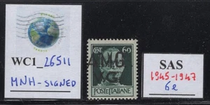 WC1_26511. AMG EN MUY BUEN ESTADO. Variedad del set 60 c. de 1945-47. Sas 6e. MNH-firmado - Imagen 1 de 1