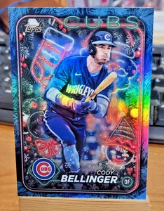 2024 Topps Holiday Blue Metallic Tree Cody Bellinger H57 Chicago Cubs Parallel - Picture 1 of 2