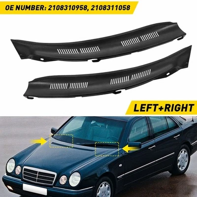 2x Grelha de tampa de tela capô de ventilação do limpador compatível com Mercedes-Benz Classe E W210 1995-2003 - Imagem 1 de 4