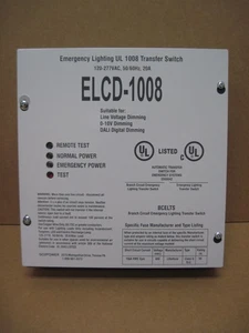 EvenLite ELCD-1008 Emergency Lighting Transfer Switch 20A 120-277 Vac - Picture 1 of 7