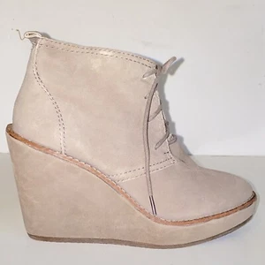Botines de cuña Zara Basic de gamuza nobuck topo para mujer talla 7,5 - Imagen 1 de 19