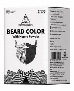 Urbangabru Beard Color with Henna Power for Men, 70g - Black (Pack of 1) - Picture 1 of 7