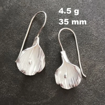 ARTISAN SILVER EARRINGS CRAFT VINTAGE DANGLES 4g Allure FLORAL #A309 - Image 1 of 4