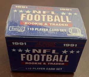 SCORE 1991 ROOKIE & TRADED NFL PLAYER CARDS SET, 110 CARDS, SEALED BOX - Picture 1 of 7