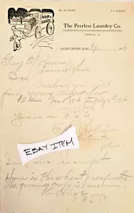 1914 Letterhead YATES CENTER KANSAS PEERLESS LAUNDRY CO. E.L. Robison Wm. O'Hare - Picture 1 of 2