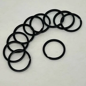Black Split Key Rings - Brand New | Flat & Wide Style Color keyrings - Picture 1 of 5