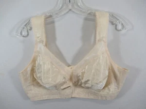 Playtex 18-Hour Bra 42C Ivory Wide Strap Wireless Satin 4693 - Picture 1 of 7