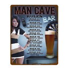 Vintage Man Cave Rules Beer House Kitchen Home Pub Shed Bar Cafe METAL SIGN