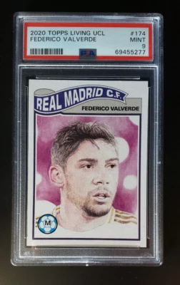 2020 UCL Topps Living FEDERICO VALVERDE Real Madrid #174 PSA 9 PR: 266 soccer - Image 1 of 2