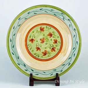 Home Trends, PEASANT POETRY 11 1/8" Dinner Plate, SUPERB+! Leaf Vine, Green - Picture 1 of 3