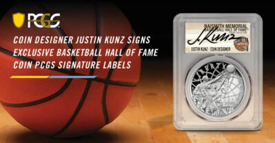 2020-D & S FDOI MS70 & PR70 JUSTIN KUNZ SIGNED USA BASKETBALL HOF PCGS 2 Coin - Image 1 of 4